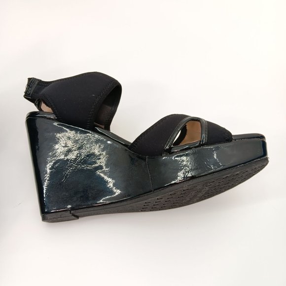 ADRIENNE VITTADINI BLACK PLATFORM SANDALS SIZE 7.5M - Picture 6 of 16
